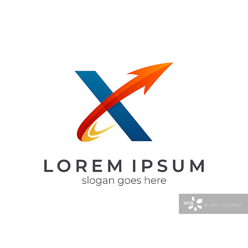 箭头X字母Logo模板图片素材