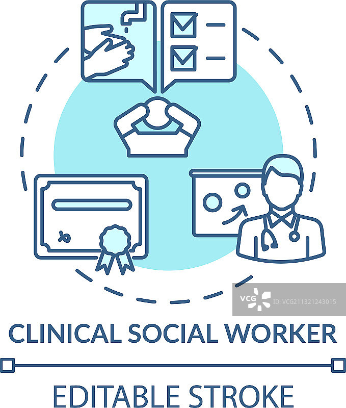临床社工概念图标图片素材