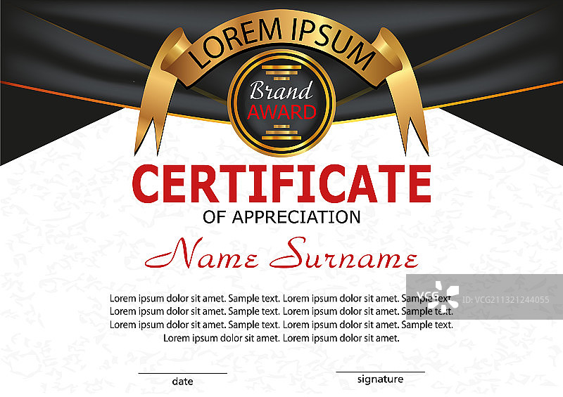 感谢证书或优雅文凭图片素材