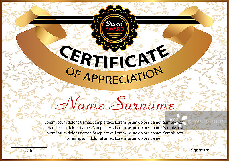 金色优雅设计证书或文凭图片素材