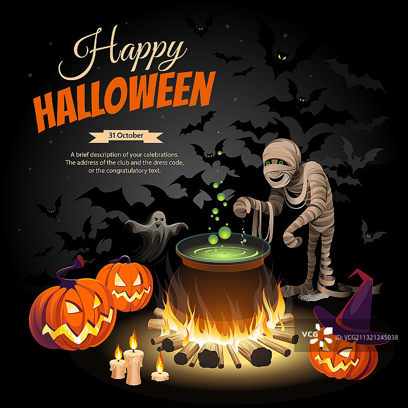 万圣节南瓜方形banner图片素材