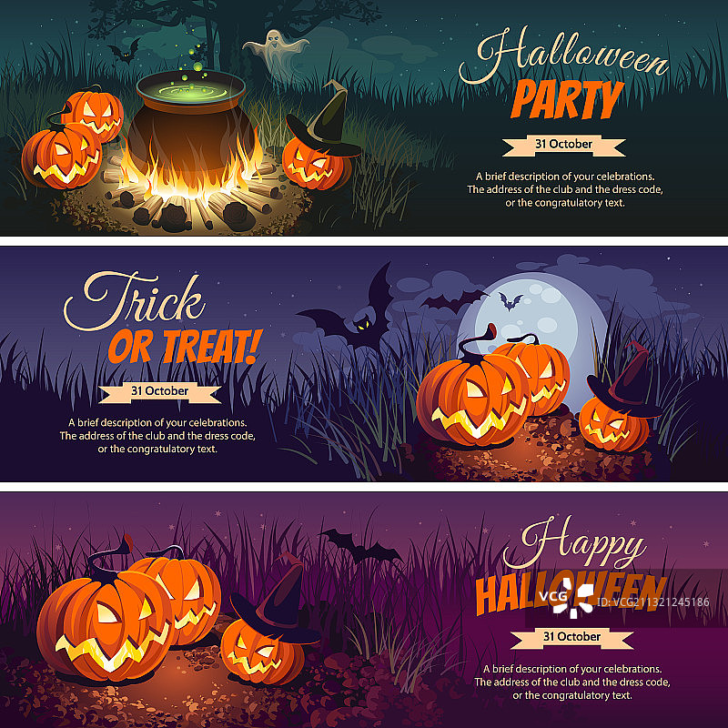 含人物角色的万圣节banner图片素材