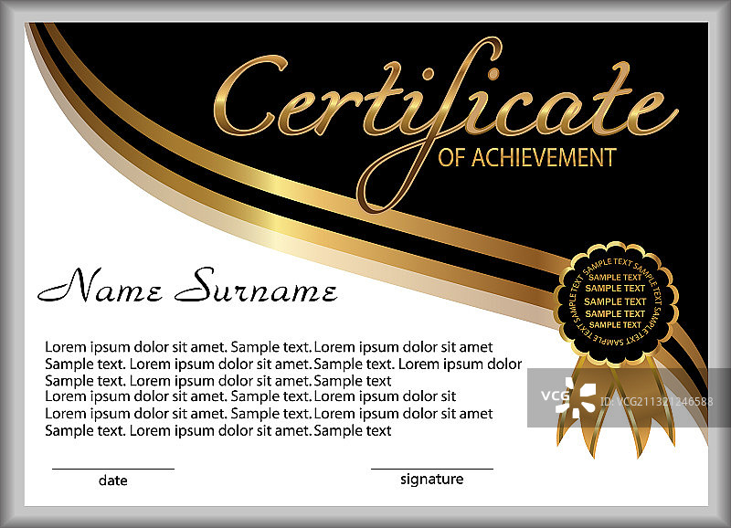 成就奖励文凭证书图片素材