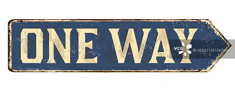 单向复古铁锈金属标志图片素材