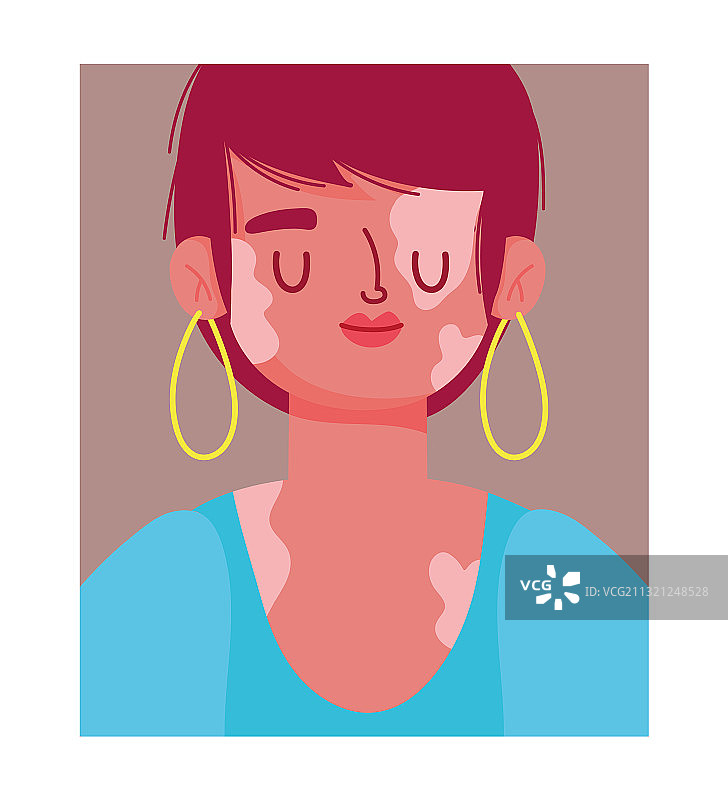 不完美的卡通女人肖像图片素材