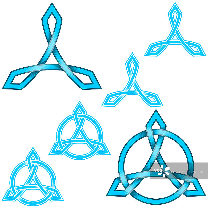 三曲枝圆环相扣符号设计图片素材