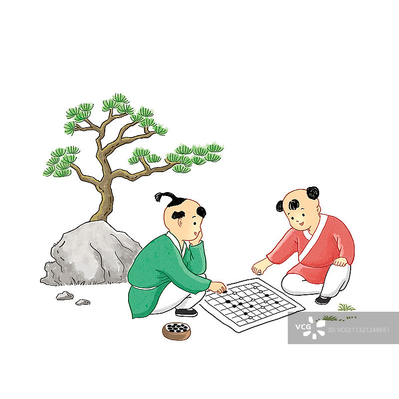 古代儿童嬉戏图图片素材