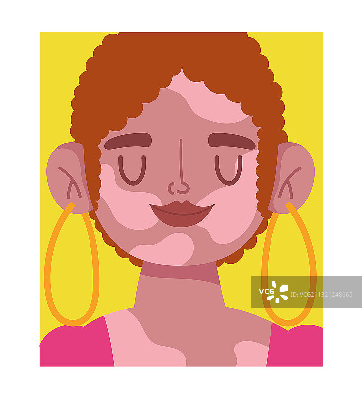 并不完美的卡通女人脸图片素材