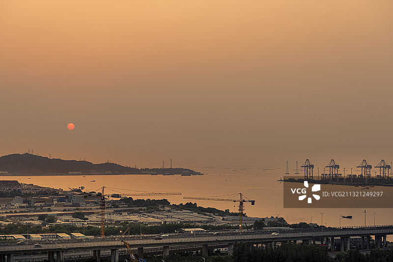 大铲湾落日图片素材