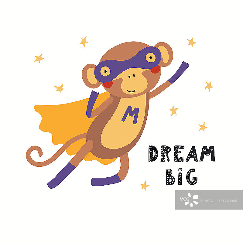 可爱的猴子超级英雄图片素材
