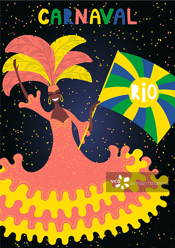 巴西狂欢节旗手海报图片素材