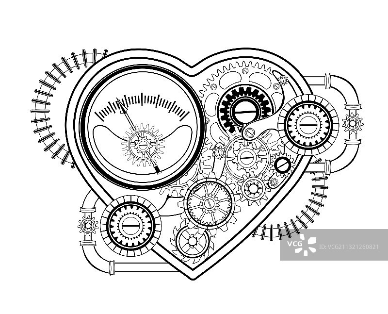 轮廓机械心脏图片素材
