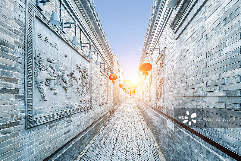 天津市杨柳青古镇古代建筑全景图图片素材