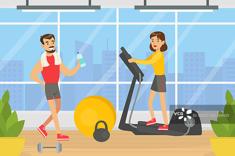 人们在健身房做运动图片素材
