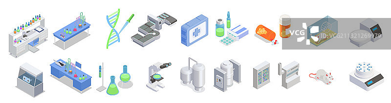 药品生产图标集图片素材