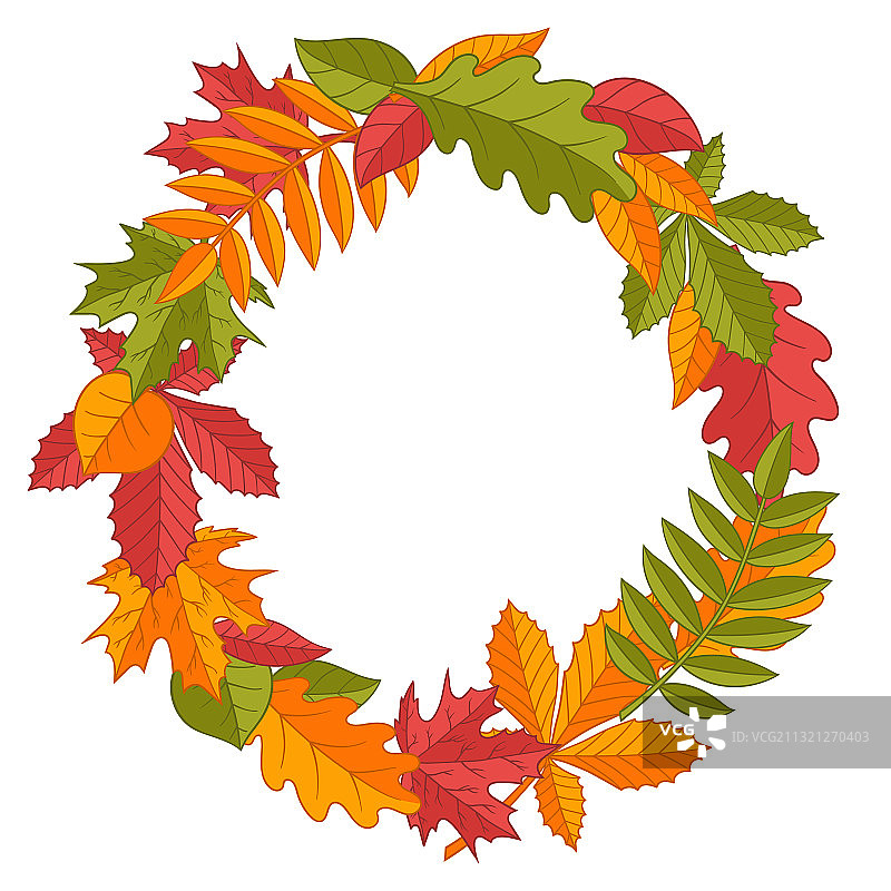秋叶花环图片素材
