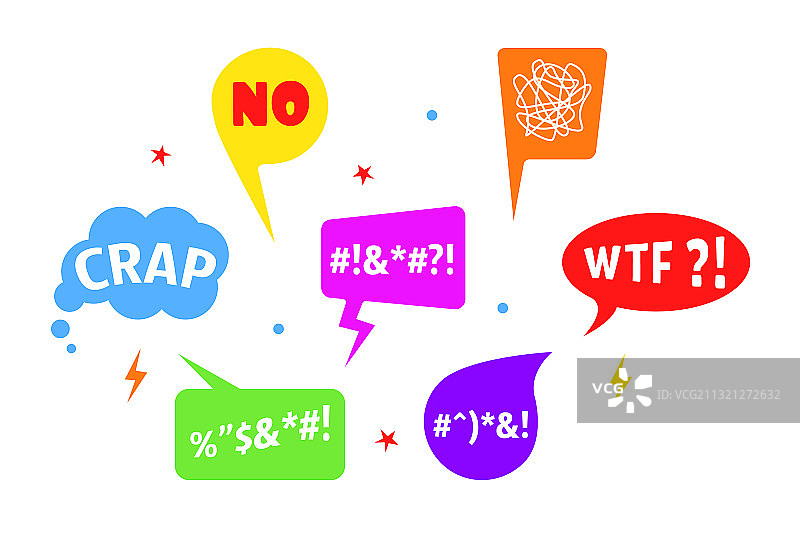 彩色咒骂对话气泡图片素材