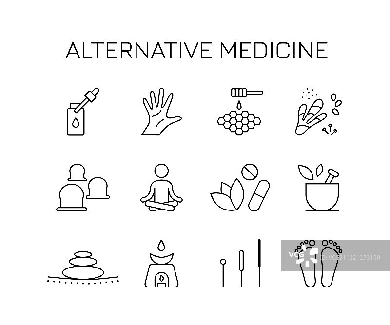 替代药物图标集图片素材