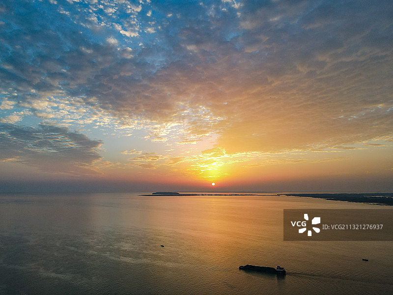 洞庭湖的夕阳图片素材