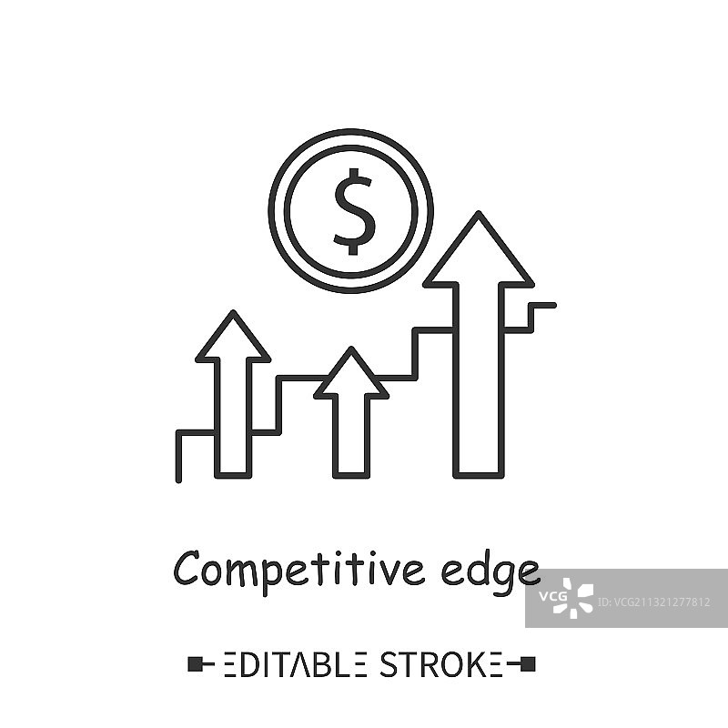 竞争优势线条图标图片素材