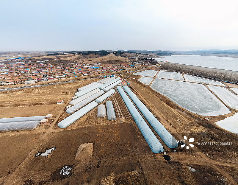 吉林省四平市下三台村航拍图片素材