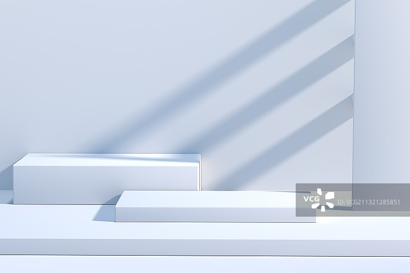 3D渲染白色简约展台图片素材
