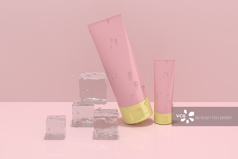 3D渲染的冰爽洗面奶图片素材