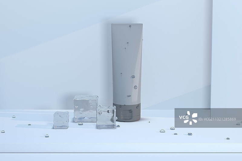 3D渲染的冰爽洗面奶图片素材