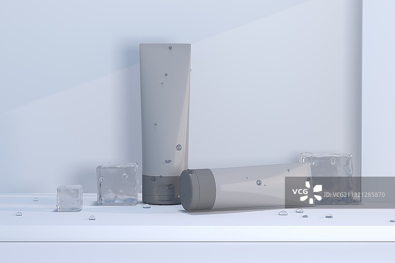 3D渲染的冰爽洗面奶图片素材