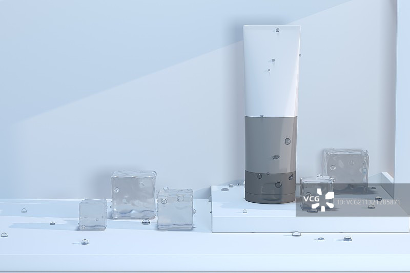 3D渲染的冰爽洗面奶图片素材