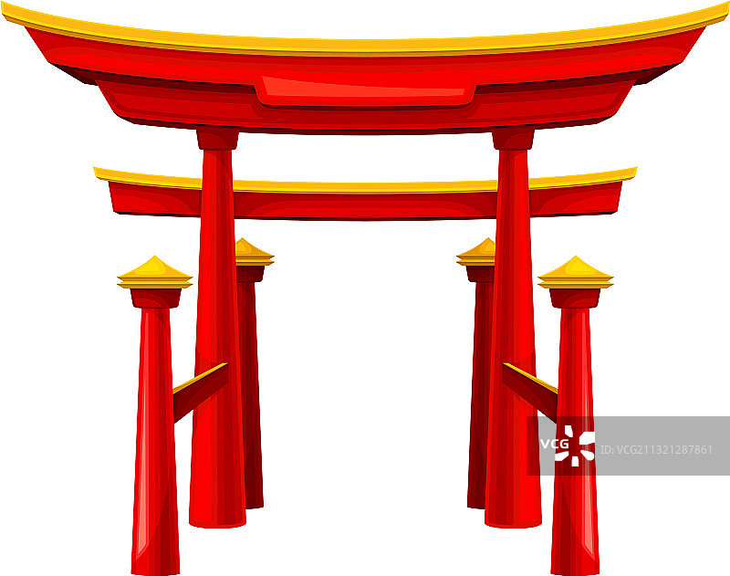 作为传统日本神圣之门的鸟居图片素材