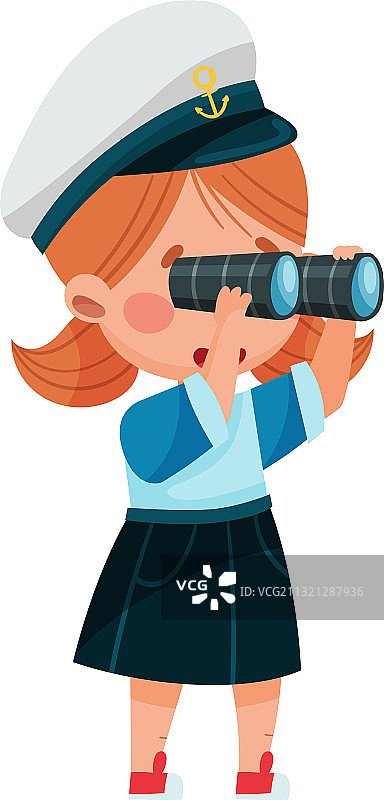 戴水手帽的有趣女孩图片素材