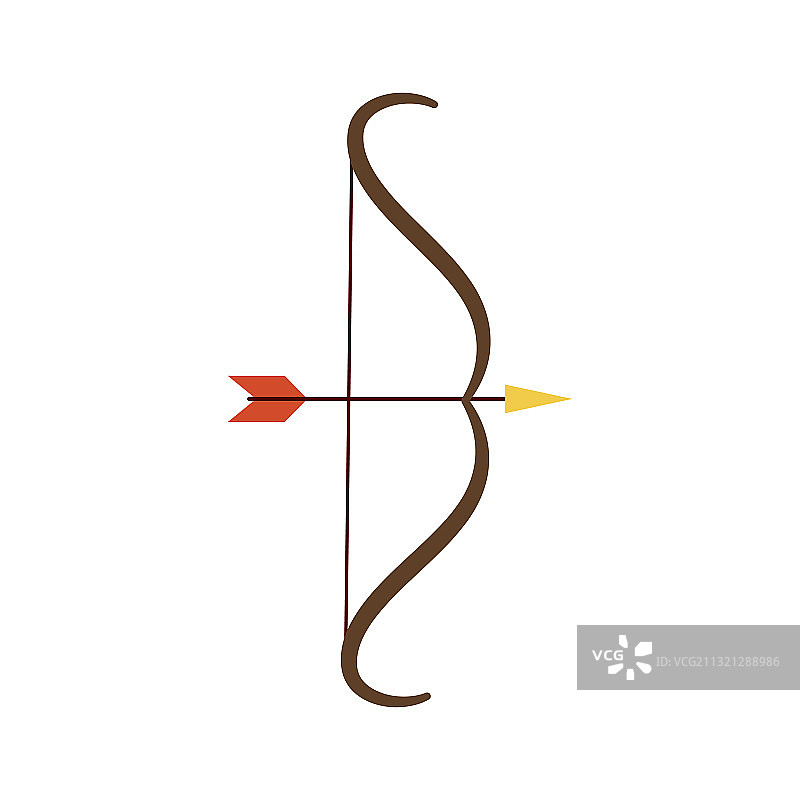 弓拍摄在时尚的平面风格孤立图片素材