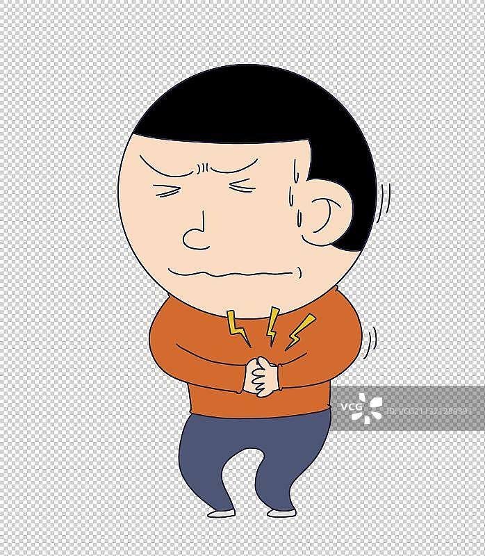 元素：肚子疼的人物图片素材