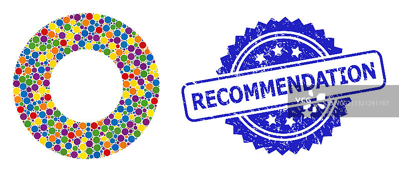 橡胶推荐印章和彩色图片素材