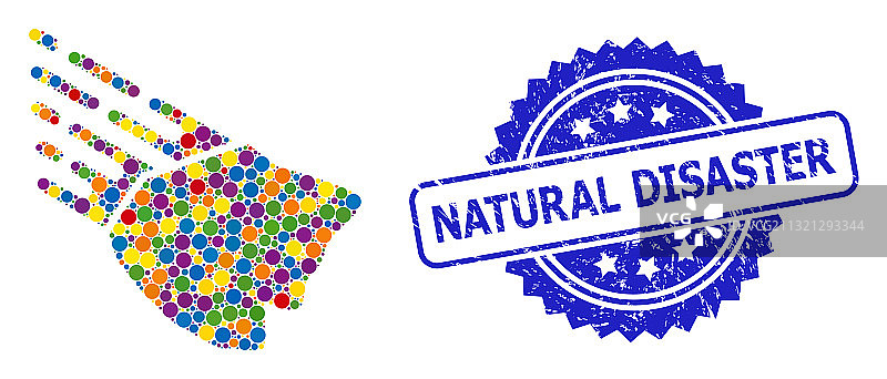 做旧自然灾害印章和彩色图案图片素材