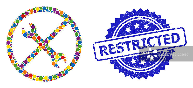 已限制印章和彩色图案图片素材