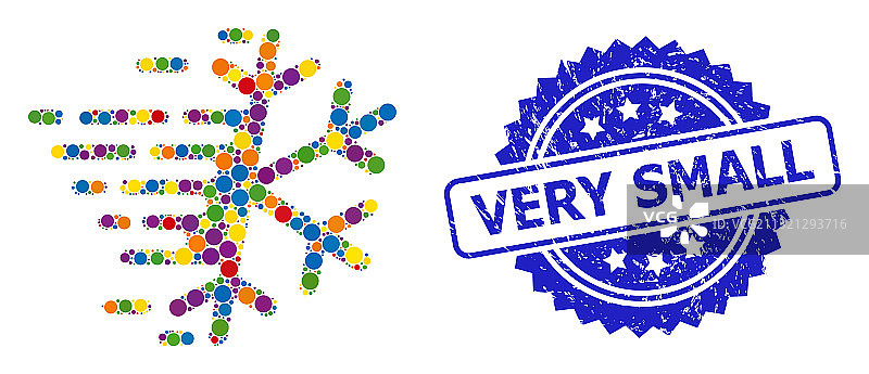 纹理化极小邮票和彩色拼贴图片素材