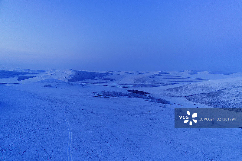 航拍内蒙古呼伦贝尔雪域雪原风光图片素材