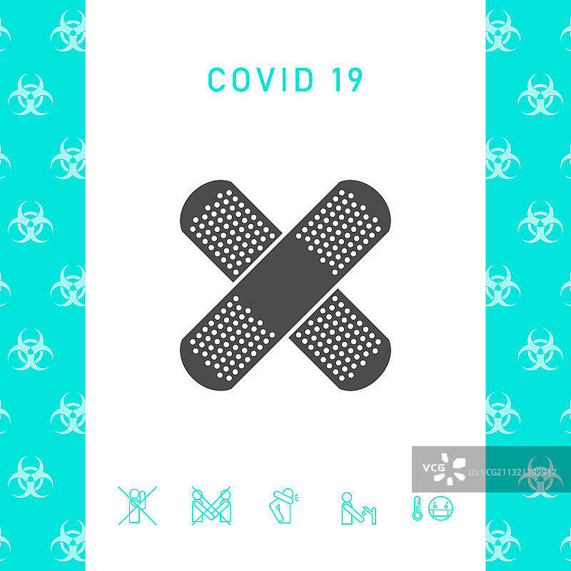 交叉绷带医用膏药图标图片素材