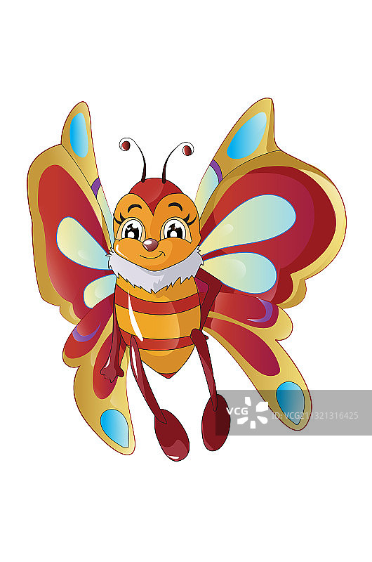 翅膀设计精美的可爱蝴蝶图片素材