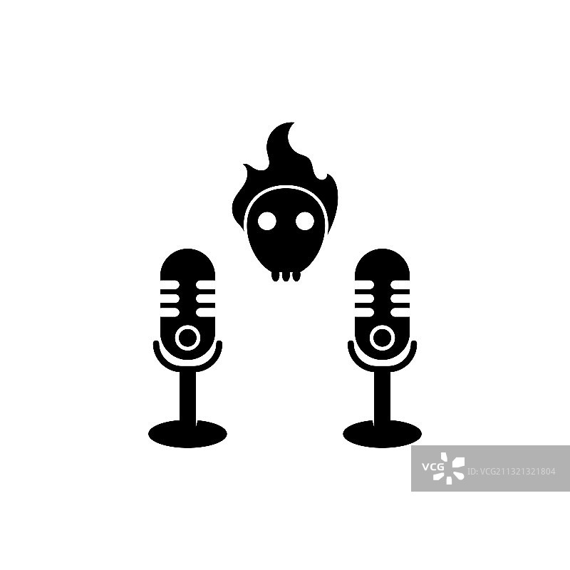 恐怖故事播客设计模板图片素材