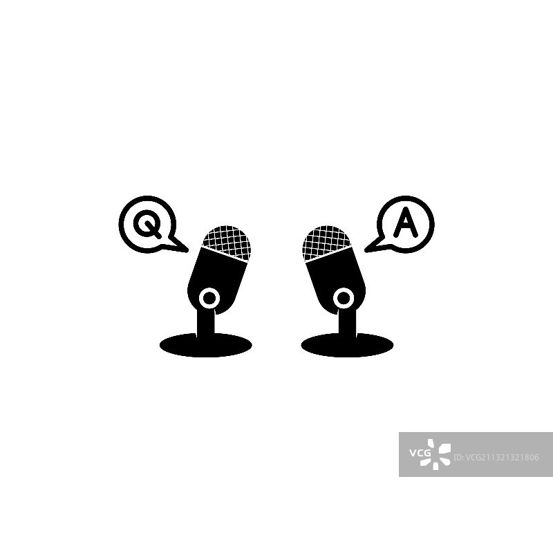 问答播客设计模板图片素材