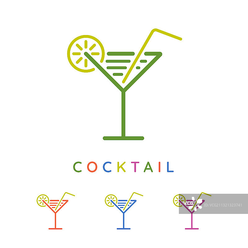 抽象鸡尾酒杯图标图片素材