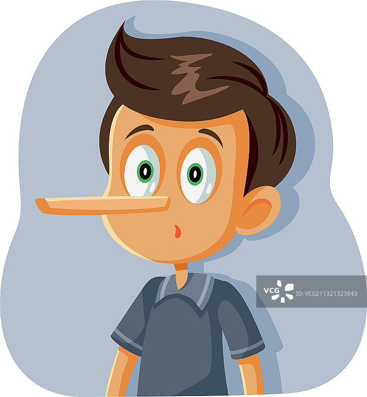 长鼻子撒谎男孩卡通图片素材
