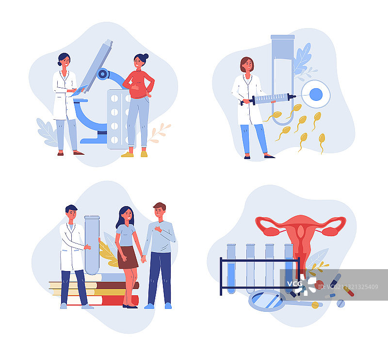 生育治疗和咨询扁平化设计图片素材