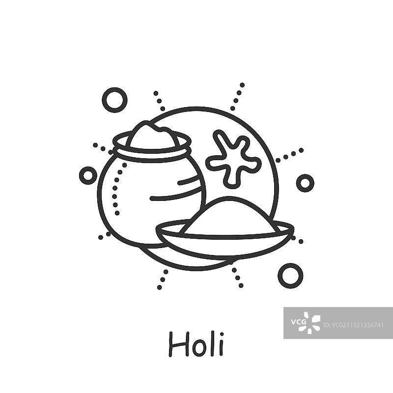 洒红节颜料线条图标（可编辑）图片素材