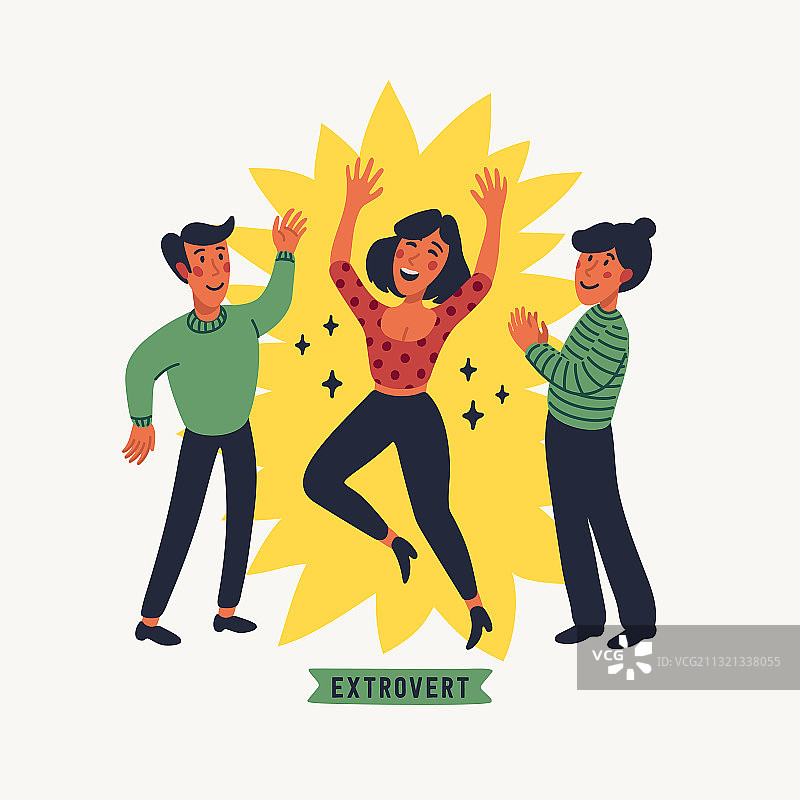 性格外向与内向概念图片素材