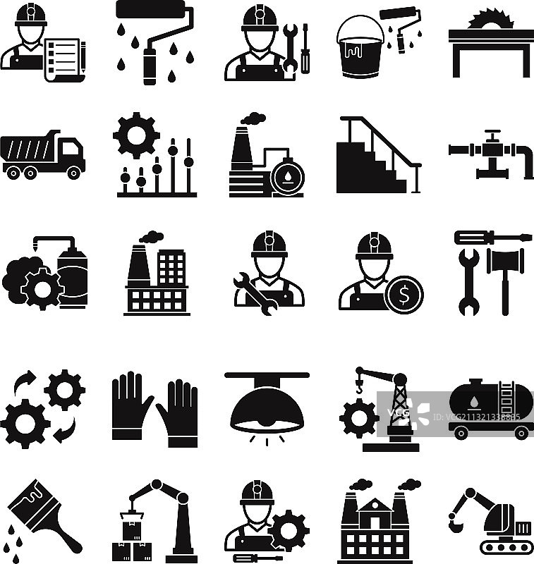 工业和建筑隔离图标图片素材