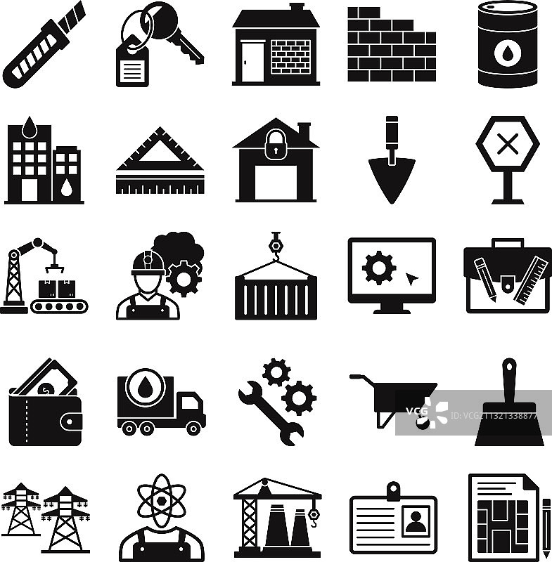 工业和建筑隔离图标图片素材